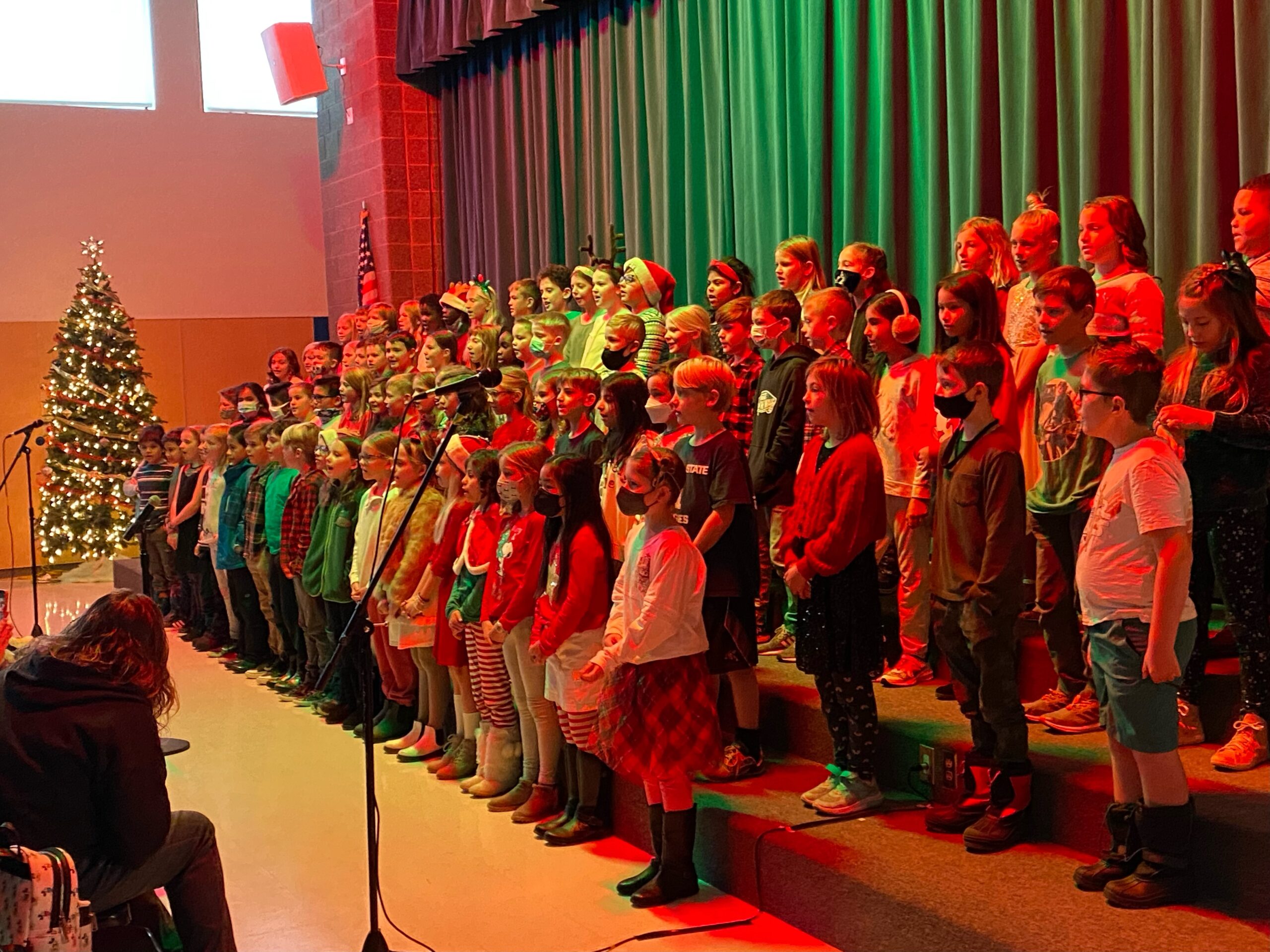 Students singing Christmas songs.